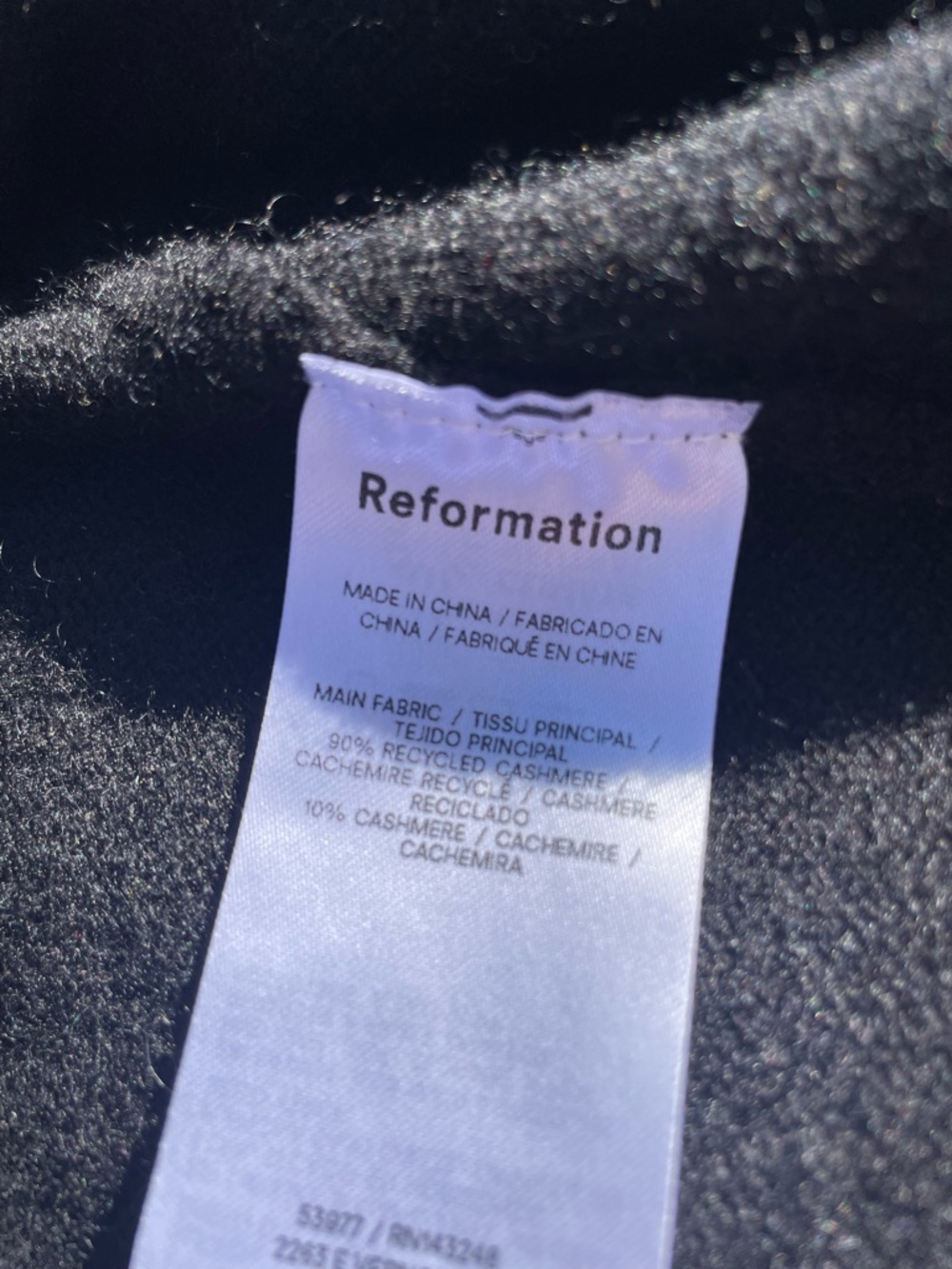 Reformation Cashmere Black Wrap Cardigan with Waist Tie - Picture 5 of 8